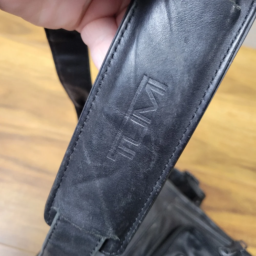 Vintage Tumi Leather Crossbody Carryall Bag Organizer Black Leather Pockets